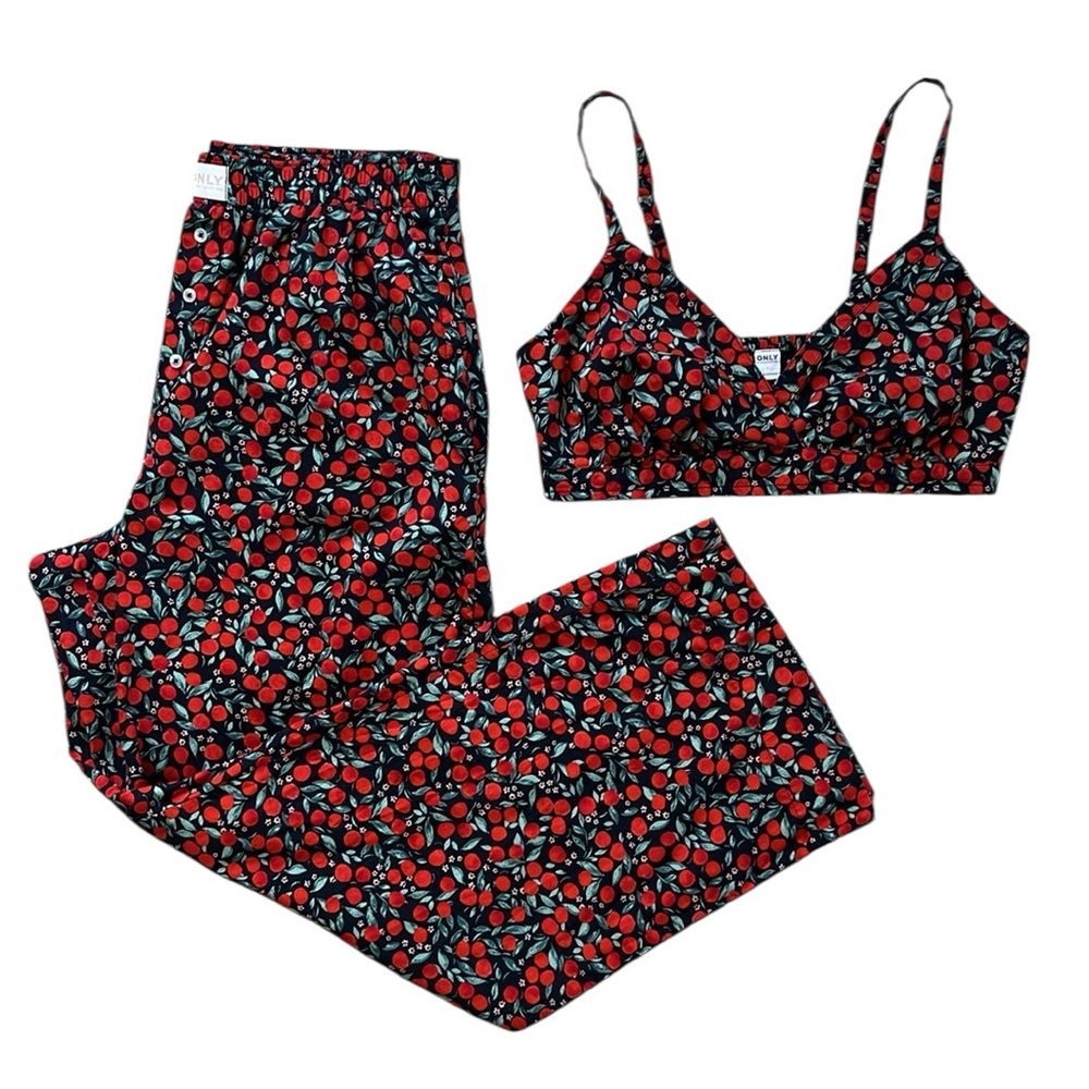 OLD NAVY Poplin Bralette + PJ Bottoms Set Size Small
